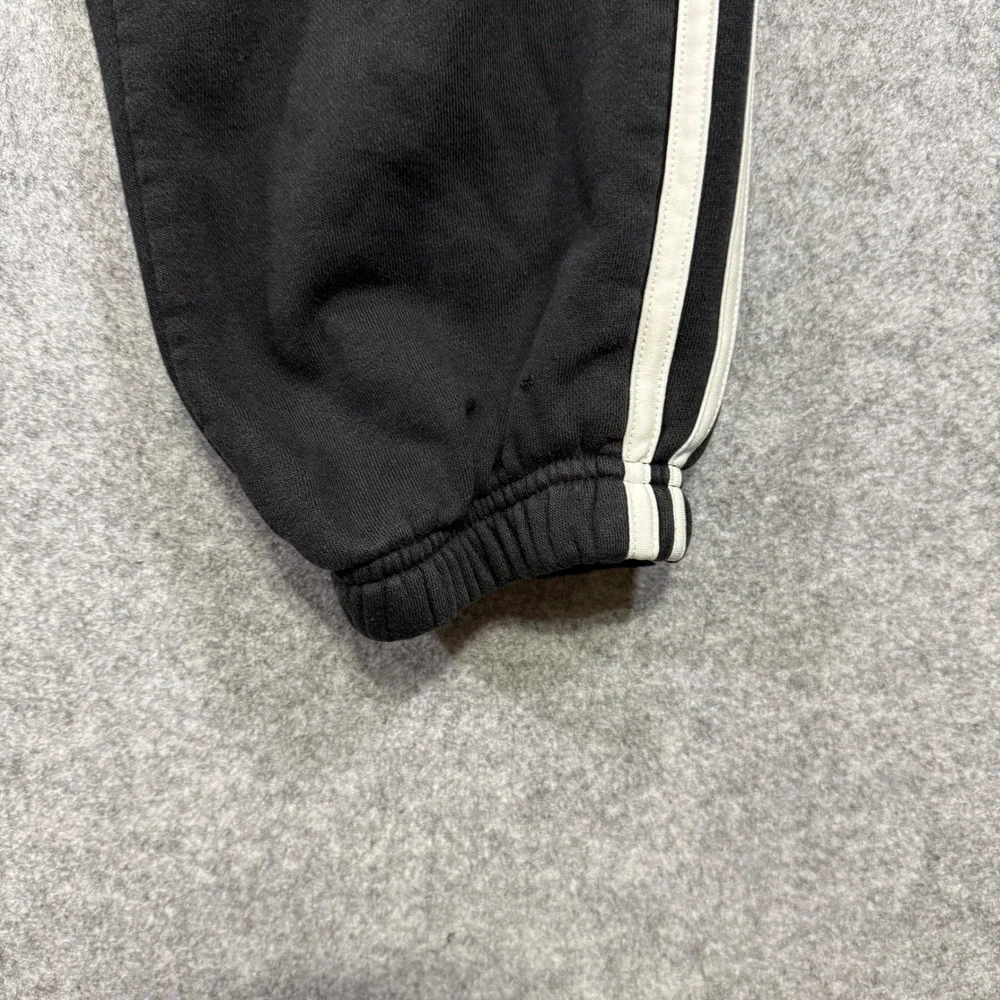 Adidas Jogger Pants Men Large Black 3-Stripe Fleece Regular Fit AK5926